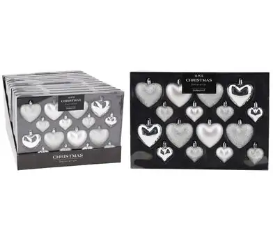 Silver Heart Christmas Hanging Decoration - ნაძვის ხის სათამაშო