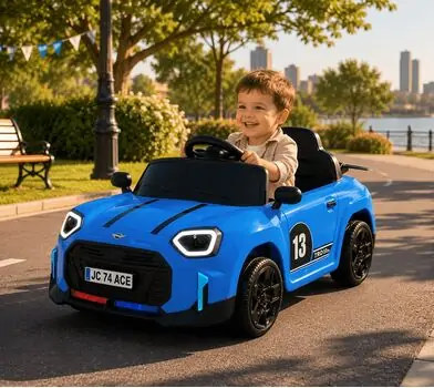 Mini Cooper Car Blue - ელექტრო მანქანა
