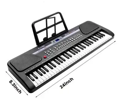 61-Key Electronic Keyboard with Microphone and Music Holder - სათამაშო ელექტრო პიანინო მიკროფონით და ნოტების დასადებით, 6 image