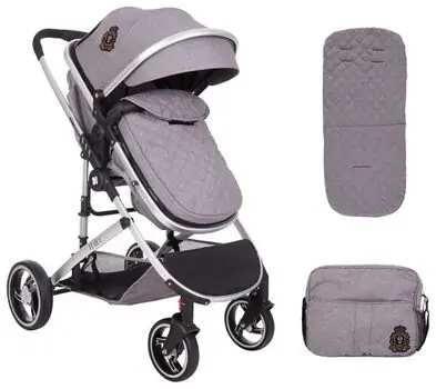 KikkaBoo Tiara 3in1 Grey ახალშობილის ეტლის კომპლექტი