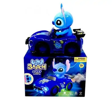 Stitch BO Car With Light And Spray - სტიჩის მანქანა განათებით და ორთქლის ფუნქციით, 4 image
