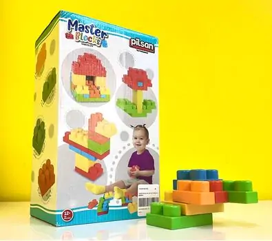 MASTER BLOCKS W ACCESSORIES 56 PCS Pilsan-ის სათამაშო კუბიკები 03 574