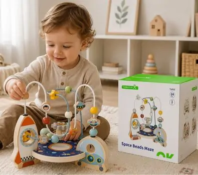 Tooky Toy Busy Board - Space  - ხის განსავითარებელი სათამაშო