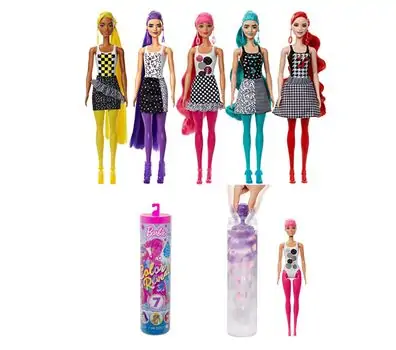 Barbie Color Reveal Dolls MTL-GWC56 თოჯინა ფერის ტრანსფორმაციით, 10 image