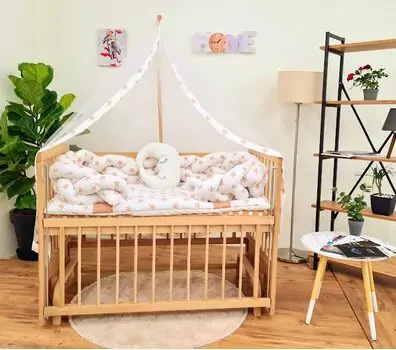 Heyner  Tutku Wood Natural Sleeping Set Star Cream ახალშობილის საწოლი, 2 image