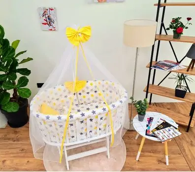 Bebekonfor WHITE BERSAVA WITH YELLOW SET ახალშობილის საწოლის კომპლექტი, 2 image