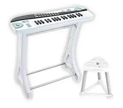 Toy Zest Piano With Chair White - სათამაშო პიანინო სკამით, 3 image