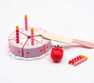 Wooden cake Happy Birthday ხის სათამაშო დასაჭრელი ტორტი, 2 image