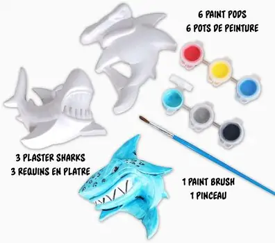 Koopman Plaster Pint Dino Shark - სათამაშო გასაფერადებელი ზვიგენი, 8 image
