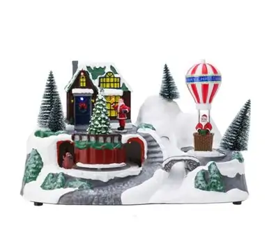 Christmas Decoration Small Village With Led საახალწლო აქსესუარი განათებით