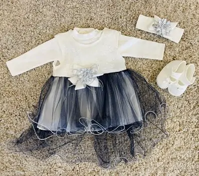 For Little Angel girl white Blue Set ნათლობლის კომპლექტი ახალშობილისთვის 5100