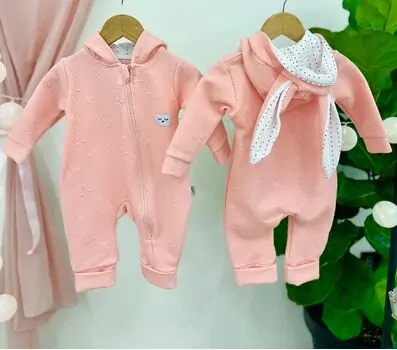 Bunny Romper Pink MURATBABY 7549 ახალშობილის რომპერი