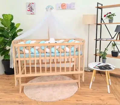 Bebeconfor NATURAL ELYEZA WITH MINT-WHITE-BROWN BUMPER ახალშობილის საწოლის კომპლექტი, 2 image
