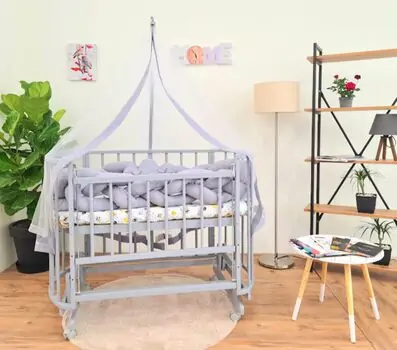 Heyner Papatya Wood Grey Sleep Grey ახალშობილის საწოლი