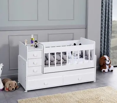 Bianco White Color Cradle ახალშობილის საწოლი
