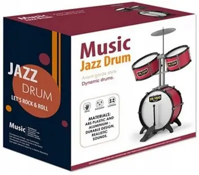Jazz Drum Musical Dram Set Red სათამაშო მუსიკალური ინსტრუმენტების ნაკრები, 2 image