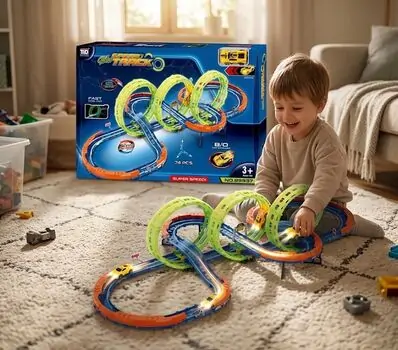 Glow Race Track With Car - სათამაშო სარბოლო ტრასა, 2 image
