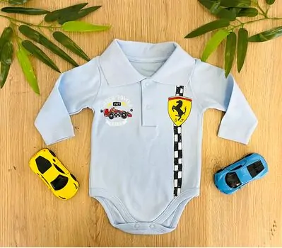 Puan Baby Ferrari Style ჩვილის ბოდე 442 Blue