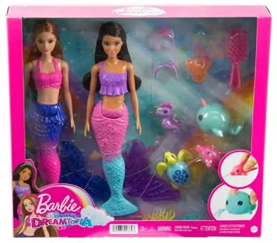 Barbie Mermaid Set With 2 Brunette Dolls ქალთევზა ბარბები, 6 image