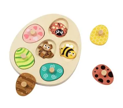 Wooden Eggs Puzzle Insect - სათამაშო ხის კვერცხის ფაზლი