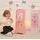 Wooden Toy Fridge Pink  - სათამაშო ხის მაცივარი აქსესუარებით