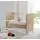 Baby When Wood Color Wheeled Bedside Cradle ახალშობილის საწოლი