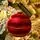 Red Ball With Velvet Hanging Decoration - ნაძვის ხის სათამაშო