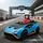 Lamborghini Hurricane Drift Car Blue - ელექტრო მანქანა კაუჩუკის საბურავებით და ტყავის სავარძლით