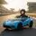 Lamborghini Hurricane Drift Car Blue - ელექტრო მანქანა კაუჩუკის საბურავებით და ტყავის სავარძლით, 3 image