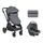 KikkaBoo Eloe 3 In 1 Dark Grey - საბავშვო ეტლის კომპლექტი