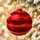 Red Ball With Velvet Hanging Decoration - ნაძვის ხის სათამაშო