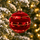 Red Ball With Velvet Hanging Decoration - ნაძვის ხის სათამაშო