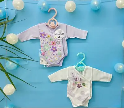 Caramell newborn baby bodysuit ახალშობილის ბოდე 8126 purple