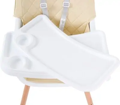 Moni Wooden High Chair Gelato 2 in 1 Beige საკვები სკამ-მაგიდა, 2 image