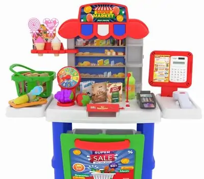 Supermarket Cashier Set with Fruit Mix - სათამაშო დახლ-მაღაზია, 6 image