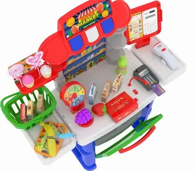Supermarket Cashier Set with Fruit Mix - სათამაშო დახლ-მაღაზია, 8 image