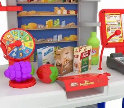 Supermarket Cashier Set with Fruit Mix - სათამაშო დახლ-მაღაზია, 6 image