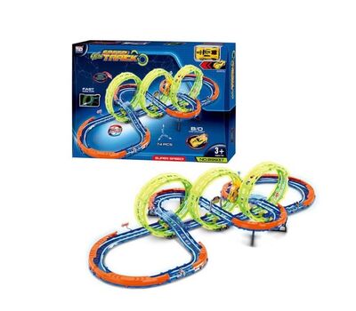 Glow Race Track With Car - სათამაშო სარბოლო ტრასა