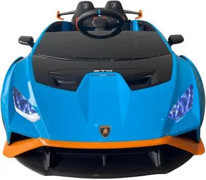 Lamborghini Hurricane Car Blue - ელექტრო მანქანა კაუჩუკის საბურავებით და ტყავის სავარძლით, 5 image