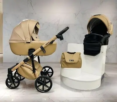 Adamex Nola Natura 3 in 1 Stroller Camel - საბავშვო ეტლის კომპლექტი