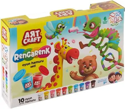 Dede 03290 ART CRAFT COLOURFUL DOUGH SET 16 PCS 560 GR საბავშვო პლასტელინის ნაკრები, 4 image