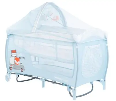 KikkaBoo Dolce Sonno Plus Blue Foxy 2 levels საწოლ-მანეჟი 2020, 4 image