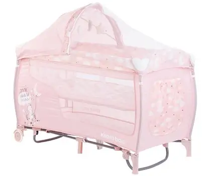 KikkaBoo Dolce Sonno Plus Pink Rabbits 2 levels საწოლ-მანეჟი 2020, 5 image