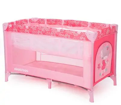 KikkaBoo Pyjama Party Pink Fox 2 levels საწოლ-მანეჟი
