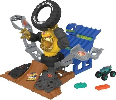 Hot Wheels Monster Trucks Arena Smashers MEGA-Wrex vs Crushzilla Takedown Playset - საბავშვო სათამაშო ტრასა