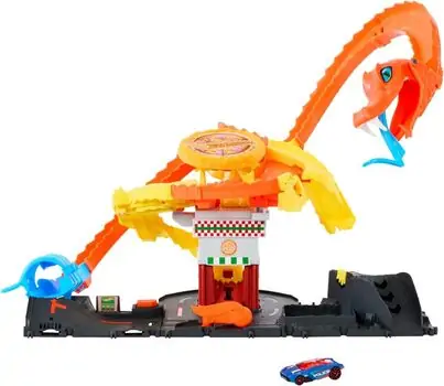 Hot Wheels HTN81 City Pizza Slam Cobra Attack Playset - ჰოთ ვილსის ტრასა, 5 image