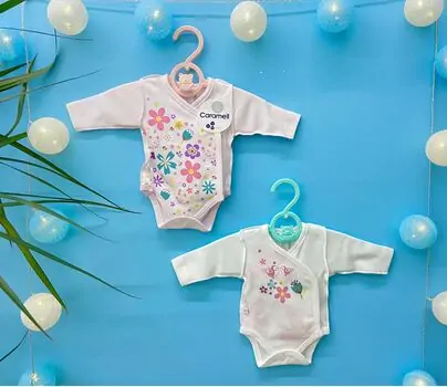 Caramell newborn baby bodysuit ახალშობილის ბოდე 8126 baby pink