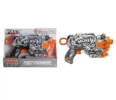 Monster Doodle Gun With Soft Bullets - სათამაშო თოფი ტყვიებით