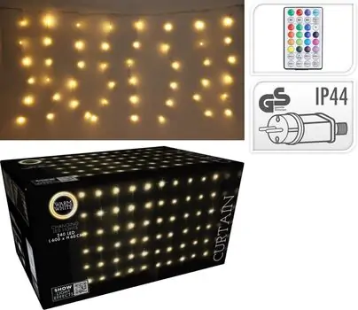 Christmas Curtain Changing Led Lights 240 Led 600 x 60 cm საახალწლო განათებები
