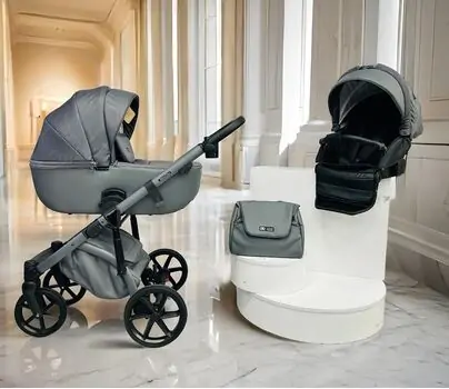 Adamex Nola Natura 3 in 1 Stroller Stone - საბავშვო ეტლის კომპლექტი